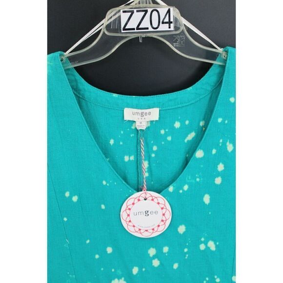 Umgee Green Bleached Raw Hem Size Medium Short Sleeve NWT - Picture 5 of 7